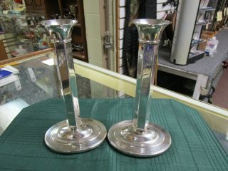" Lunt " Vintage Silver Plated Candle Stick Holders