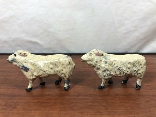 Vintage Antique Farm Animals Die - Cast Metal French Sheep Toy Figurines France
