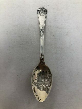 Wendell Sterling Silver Souvenir Spoon A&m College Stillwater Oklahoma
