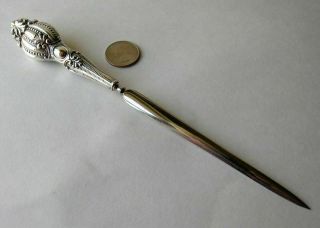 Antique Victorian Sterling Silver Repousse Ornate Letter Opener