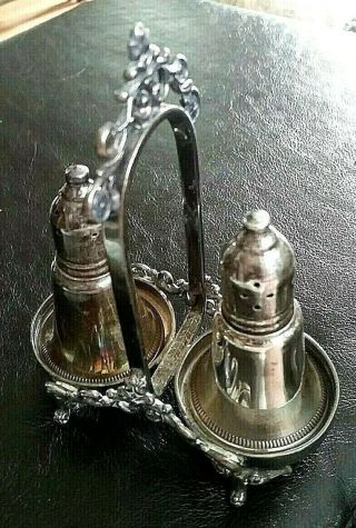 Vintage Duchin Creations Sterling Silver Salt & Pepper Shakers W/ Tray,  Weighted