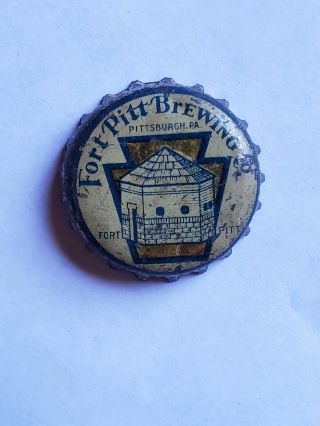 Fort Pitt Brewing Cork Lined Bottle Cap - Gold Keystone -