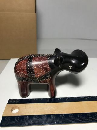 Small Vintage Carved Stone Hippopotamus Hippo Decor 4”