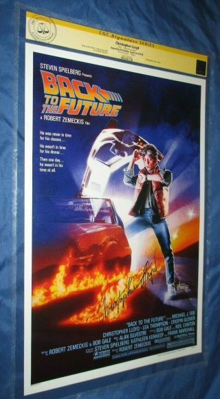Back To The Future Cgc Ss Signed Movie Poster By Christopher Lloyd Doc Brown