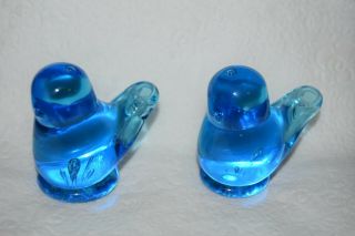 2 - Vintage Blue Birds Of Happiness Glass 1989 Ron Ray