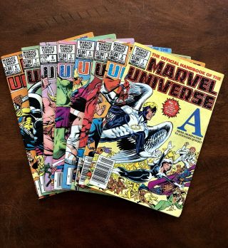 Official Handbook Of The Marvel Universe 1 - 8 (a - P Set) Vintage Bronze Comics