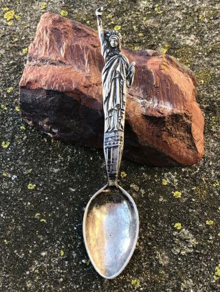 Watson Full Figural Sterling Souvenir Spoon Statue Of Liberty 4 In