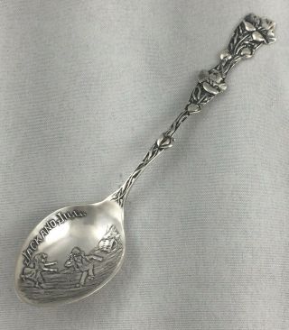 Floral Handle Jack And Jill By Paye & Baker Sterling Baby Infant Feeding Spoon