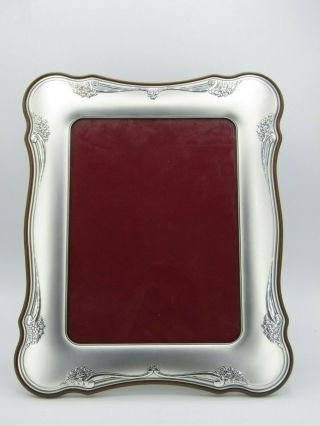 Axis Floral Repousse Sterling Silver Picture Frame Made In Italy