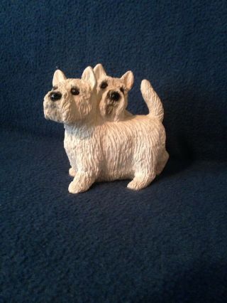 Two Westies West Highland White Terrier Dogs Figurine 1987 (little Critters)
