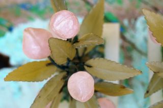 Fine Peach Trees,  OLD Chinese Celadon HARD STONE Rose Quartz Hand Carved 8