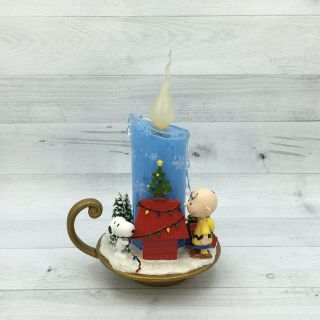 Roman Inc.  Peanuts UFS Snoopy Charlie Brown Resin Flameless Candle Figurine 3
