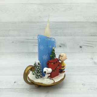 Roman Inc.  Peanuts UFS Snoopy Charlie Brown Resin Flameless Candle Figurine 4