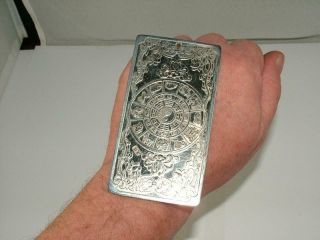 Large Heavy 130 G Silver Chinese Ingot Japanese Zodiac Trade Coin Mejji Period ?