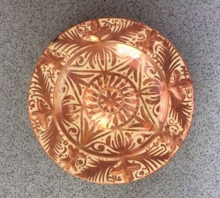 Antique Hispano - Moresque Lustre Pottery Plate