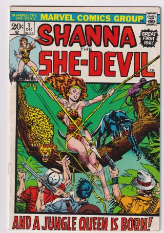 Shanna The She - Devil 1 (1972) 1st Appearance; Steranko Gga C; High - Grade Vf,  8.  5