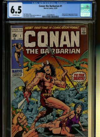 Conan The Barbarian 1 Cgc 6.  5 | Origin & 1st Conan.  1st King Kull (cameo).