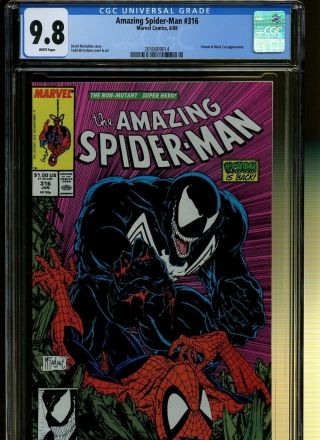 Spider - Man 316 Cgc 9.  8 | Marvel 1989 | Venom & Black Cat Appearance.