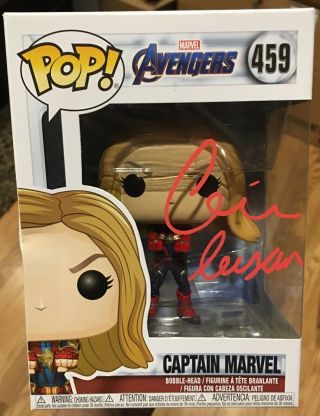 Funko Pop Avengers Endgame Captain Marvel Signed/autographed Brie Larson