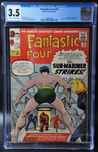1963 Marvel Fantastic Four 14 Cgc 3.  5 Cream To Off - White Pages