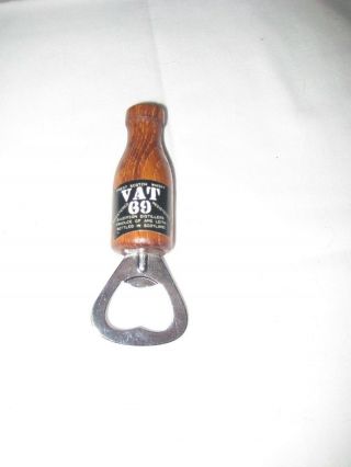 Vintage Classic Vat 69 Finest Scotch Whisky Wooden Bottle Opener