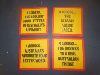 Complete Set Of 4 Castlemaine Xxxx / 1990,  S United Kingdom Issue Coasters 4
