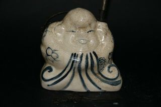 Interesting Chinese Buddha Crackle Glaze Pipe ? Water Dropper ? Very Rare - L@@k