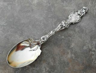 Whiting 1902 Sterling Silver Ice Cream Spoon Lily Light Gold Wash