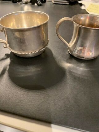 Antique Sterling Silver Baby Cups (two Total)