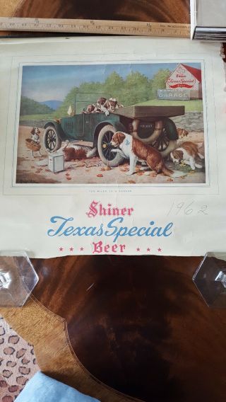 Vintage 1962 Shiner Beer Calender Top Picture 2