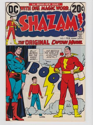 Shazam 1 1973 Vfn 8.  0 Dc Origin & Return Of Captain Marvel C.  C.  Beck