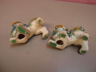 Chinese Ceramic Glaze Shi Shish Stone Lion Fu Foo Dogs Temple Guardians 8