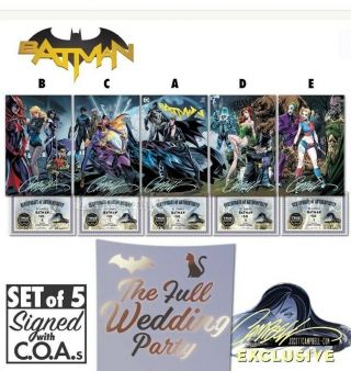Batman 50 Cover A B C D E Signed J.  Scott Campbell 5 - Comic Variant Set