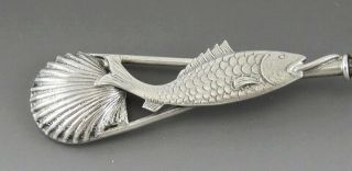 Antique c1900 Sterling Silver Nantucket MA Fish Shell Novelty/Souvenir Spoon 2