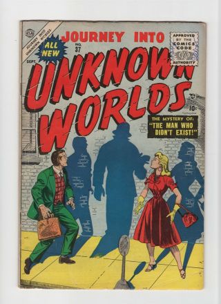 Journey Into Unknown Worlds 37 Vintage Marvel Atlas Comic Pre - Hero Horror 10c