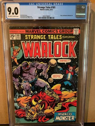 Strange Tales 181 Cgc 9.  0 Marvel Comics Warlock 1975