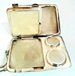 Vintage WHS Co.  German Silver Powder Compact & Coin Dance Purse Chatelaine. 6