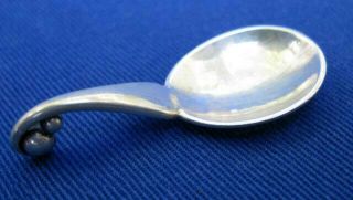 Vintage Georg Jensen Danish Sterling Silver 110 Beaded Salt Spoon