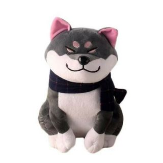Shiba Inu Dog Plush Doll Black Gray Large Stuffed Toy Doge Puppy Japan Gift 5