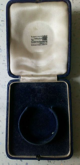 Large Antique Vintage Goldsmiths Company Regent St.  Pocket Watch Case Box Blue