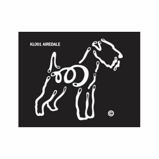 Airedale K - Lines Dog Car Window Tattoo Decal Sticker