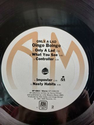 OINGO BOINGO Only A Lad 1981 Vinyl Album Record LP 2 3