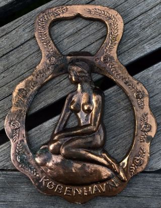 Vintage The Little Mermaid Metal Bottle Opener Copenhagen Denmark Souvenir
