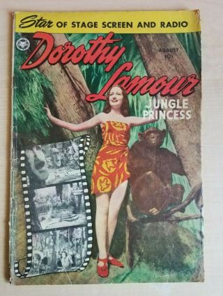 Dorothy Lamour,  Jungle Princess 3 August 1950 Hero Books 10 Cents Poor