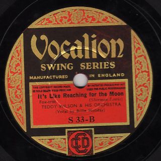 1936 Classic Billie Holiday/ Teddy Wilson 78 I Cried For You Vocalion S33 E