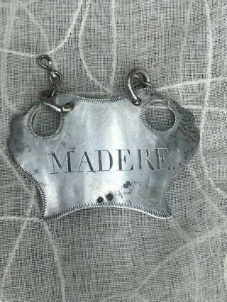 2 Antique English Sterling Wine Tag Ticket with Butterfly and Crab Hallmark 3