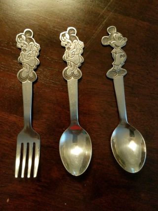 Walt Disney Prod.  Bybonny Japan - Vintage Silver Spoon And Fork Set Plus 1