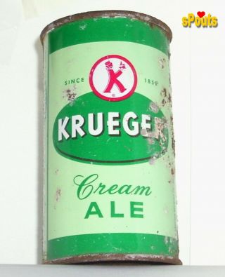 Krueger K - Man Cream Ale 1953 Flat Top Beer Can Newark,  Nj.  Jersey N.  Y.  Ny York