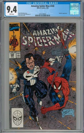 Spider - Man 330 Cgc 9.  4 Nm Punisher Appearance White Pages