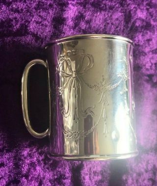 Antique Sterling Silver Christening Mug Birmingham 1923 Crisford & Norris 4